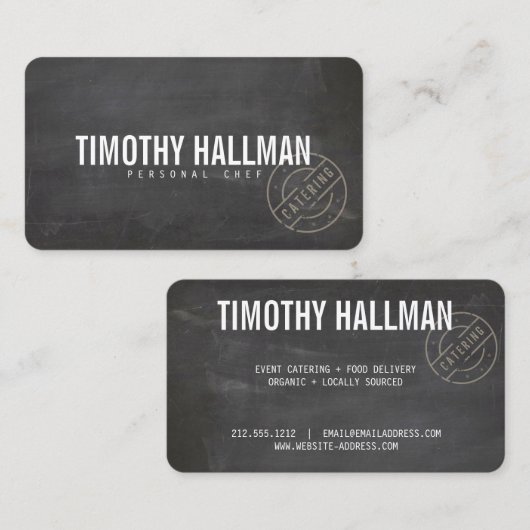  rustiek vet gestempeld Logo krijtbord II Visitekaartje (Voorkant / Achterkant)