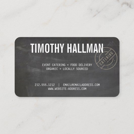  rustiek vet gestempeld Logo krijtbord II Visitekaartje (Achterkant)