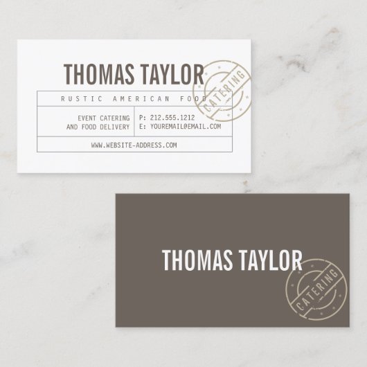  rustiek vet gestempeld wit/bruin II Visitekaartje (Voorkant / Achterkant)