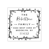 Rustiek Vierkant Stijlvol Script Familie Retouradr Rubberstempel (Afrduk)