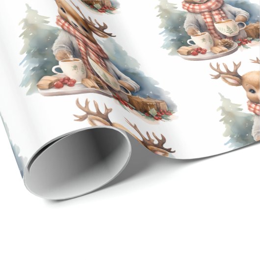 Rustiek vintage kerst inpakpapier (Rol Hoek)