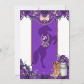 Rustiek Violet Paarse Westerne Charro Quinceañera Kaart (Achterkant)