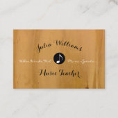 Rustiek visitekaartje met muzieknoot op hout (Voorkant)