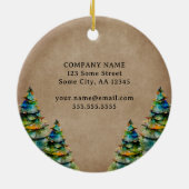 Rustiek Voeg uw Logo QR Code Aangepaste Tekst Prom Keramisch Ornament (Achterkant)