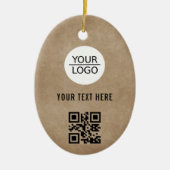 Rustiek Voeg uw Logo QR Code Aangepaste Tekst Prom Keramisch Ornament (Voorkant)