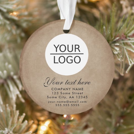 Rustiek Voeg uw Logo Toe Aangepaste Tekst Promotie Ornament (Boom)