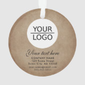 Rustiek Voeg uw Logo Toe Aangepaste Tekst Promotie Ornament (achterkant)