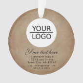 Rustiek Voeg uw Logo Toe Aangepaste Tekst Promotie Ornament (voorkant)