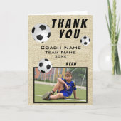 Rustiek Voetbal Football Sport Bedankt Coach (Voorkant)