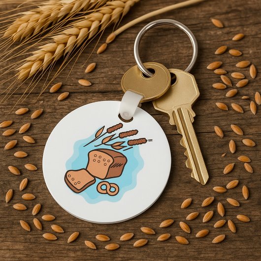 Rustiek Volkoren Brood Boerderij Voedsel Sleutelhanger