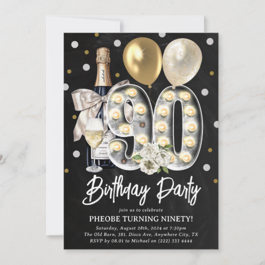 Rustiek Volwassen 90ste Verjaardagsfeest Kaart (Voorkant)