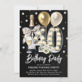 Rustiek Volwassene 40e Verjaardagsfeestje Kaart (Voorkant)