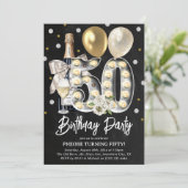 Rustiek Volwassene 50e Verjaardagsfeestje Kaart (Staand voorkant)