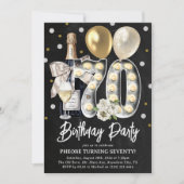 Rustiek Volwassene 70e Verjaardagsfeestje Kaart (Voorkant)