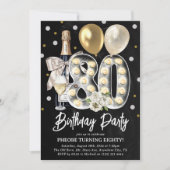 Rustiek Volwassene 80e Verjaardagsfeestje Kaart (Voorkant)