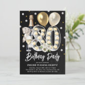 Rustiek Volwassene 80e Verjaardagsfeestje Kaart (Staand voorkant)