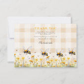 Rustiek vond ze haar honingbruid bedankkaart (Voorkant)