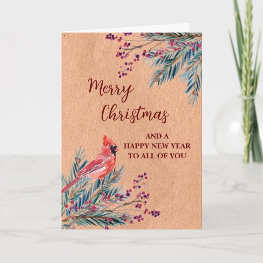 Rustiek voor groep kerstvakantie Kaart (Voorkant)
