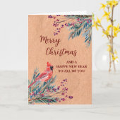 Rustiek voor groep kerstvakantie Kaart (Gele Bloem)