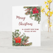 Rustiek voor groep kerstvakantie Kaart (Gele Bloem)