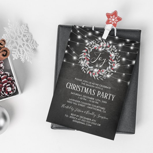 Rustiek Vreugde Vrolijk Kerstkrans Vakantie Feest Kaart