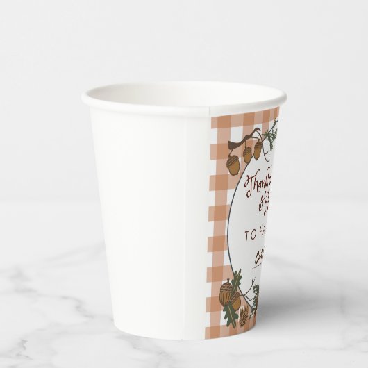 Rustiek Vriendsgiving Vakantie Party Servies Papieren Bekers (Rechts)