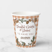 Rustiek Vriendsgiving Vakantie Party Servies Papieren Bekers (Voorkant)