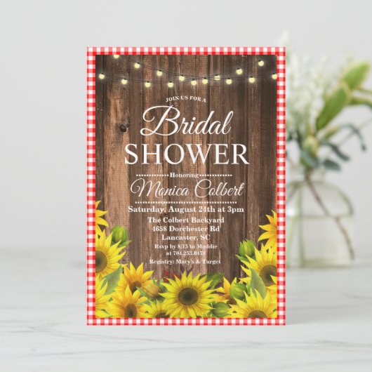 Rustiek Vrijgezellenfeest BBQ Zonnebloemenuitnodig Kaart (Staand voorkant)