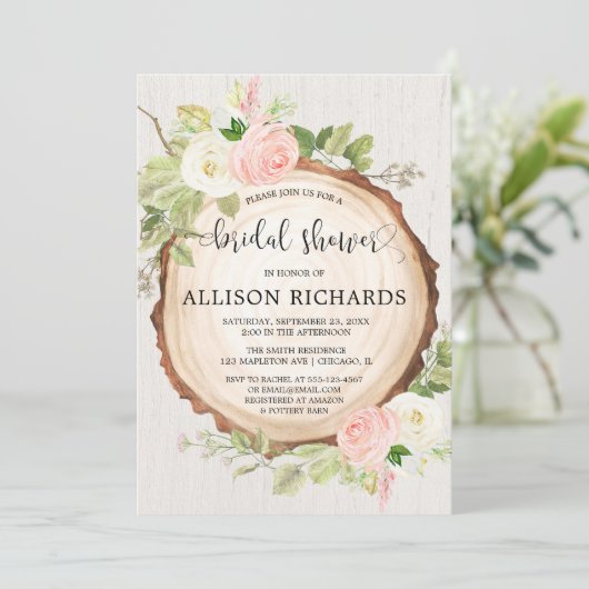 Rustiek vrijgezellenfeest blush roze bos bossen kaart (Staand voorkant)