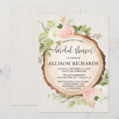 Rustiek vrijgezellenfeest blush roze bos bossen kaart (Voorkant / Achterkant)