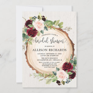 Rustiek vrijgezellenfeest bordeaux blush roze flor kaart