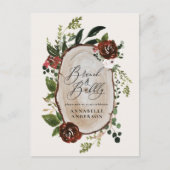 Rustiek vrijgezellenfeest brunch en bubbels bordea aankondigingskaart (Voorkant)