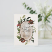 Rustiek vrijgezellenfeest brunch en bubbels bordea aankondigingskaart (Staand voorkant)