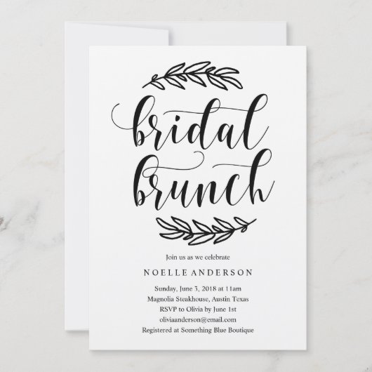 Rustiek Vrijgezellenfeest Brunch Invitation Kaart (Voorkant)