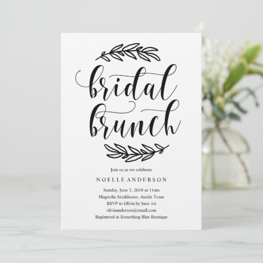 Rustiek Vrijgezellenfeest Brunch Invitation Kaart (Staand voorkant)