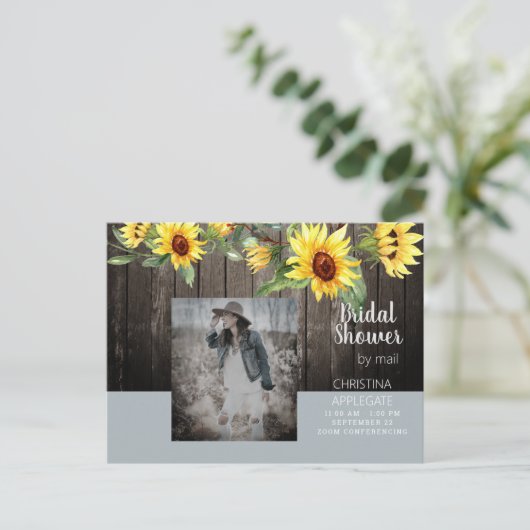 Rustiek Vrijgezellenfeest door Mail II Zonnebloem  Uitnodiging Briefkaart (Staand voorkant)