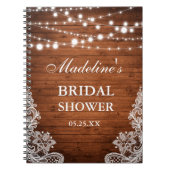 Rustiek Vrijgezellenfeest Houten Lichten Kant Gesc Notitieboek (Voorkant)