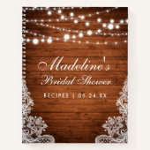 Rustiek Vrijgezellenfeest Houten Lichten Kant Rece Notitieboek (Voorkant)