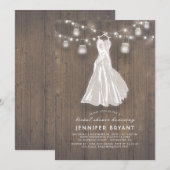 rustiek Vrijgezellenfeest | Trouwjurk en Mason Jar Kaart (Voorkant / Achterkant)