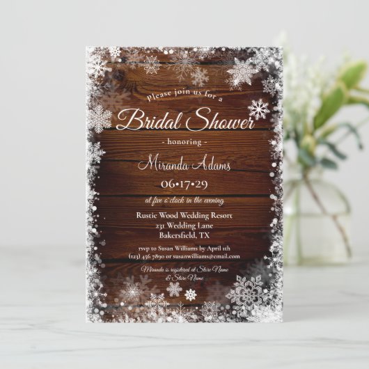 Rustiek Vrijgezellenfeest van hout en sneeuw Kaart (Staand voorkant)