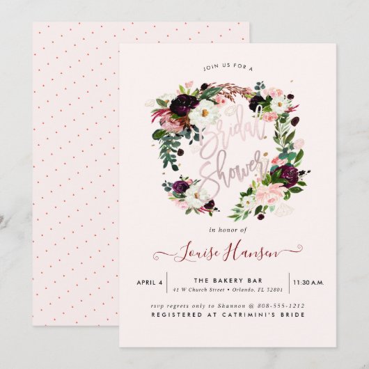 Rustiek Vrijgezellenfeest, Waterverf Bourgondische Kaart (Voorkant / Achterkant)