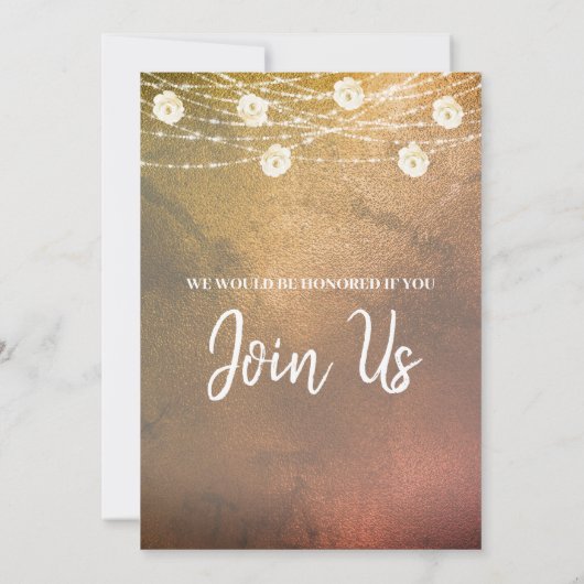 *~* Rustiek Vrijgezellenfeest White Rose String Li Kaart (Achterkant)