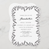 Rustiek Vrijgezellenfeest Zwart & Wit Bladeren Gre Kaart (Voorkant / Achterkant)