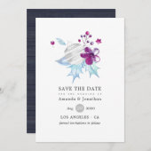 Rustiek Vrolijk en Helder Kerstmis Bruiloft Save The Date (Voorkant / Achterkant)