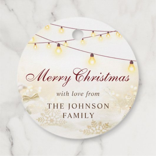 Rustiek Vrolijk Kerstfeest Bedankjes Labels (Achterkant)