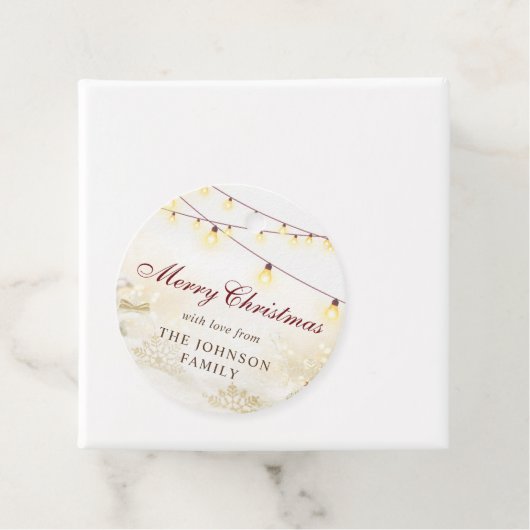 Rustiek Vrolijk Kerstfeest Bedankjes Labels (In situ)