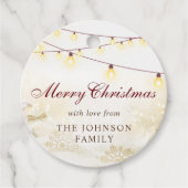 Rustiek Vrolijk Kerstfeest Bedankjes Labels (Voorkant)