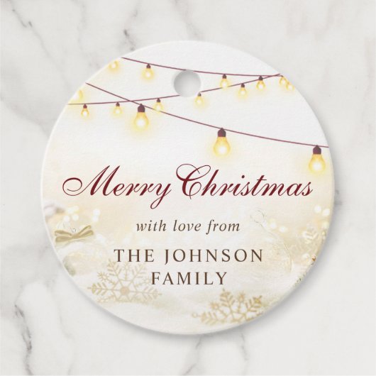 Rustiek Vrolijk Kerstfeest Bedankjes Labels (Voorkant)