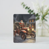 Rustiek Vrolijk Kerstfeest Met Sinterklaas Feestdagenkaart (Staand voorkant)