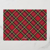 Rustiek Vrolijk Kerstfeest Tartan Plaid Vakantiefo Folie Feestdagenkaart (Achterkant)